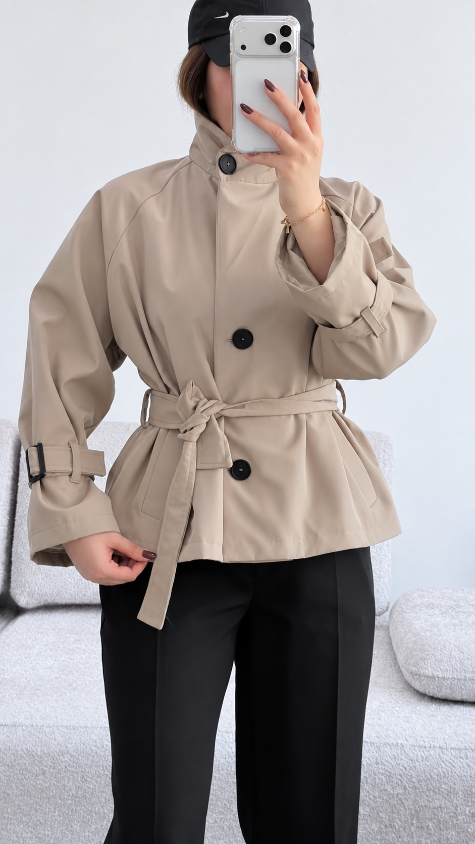 ترنچ کت یقه دو مدل